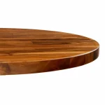 Round Rafael Hardwood Timber Table Tops Walnut - 60cm - Image 2