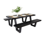 Wave Aluminium Outdoor Picnic Table 180cm - Image 3