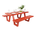 Wave Aluminium Outdoor Picnic Table 180cm - Image 7