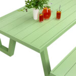 Wave Aluminium Outdoor Picnic Table 220cm - Image 8