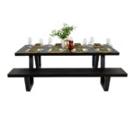 Wave Aluminium Outdoor Picnic Table 220cm - Image 3