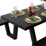 Wave Aluminium Outdoor Picnic Table 220cm - Image 2