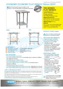 Economy 430 Grade Stainless Steel Flat Bench 600 x 700 x 900mm high - Image 4