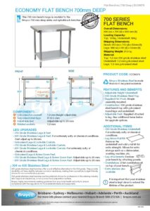 Economy 430 Grade Stainless Steel Flat Bench 900 x 700 x 900mm high - Image 4